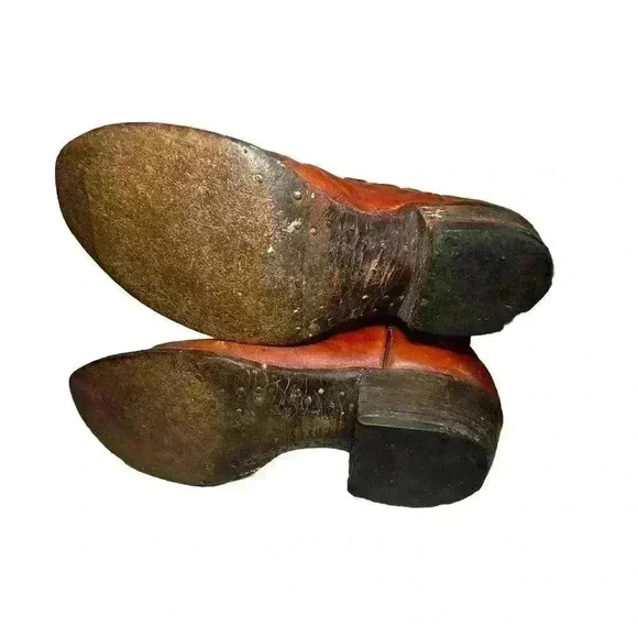 Vintage Justin Style #1967 Western Cowboy Boot Men size 8 Chestnut Leather - Picture 6 of 6